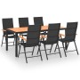 Juego de comedor para jardín 7 piezas negro y marrón von , Gartensets - Ref: Foro24-3060080, Preis: 678,80 €, Rabatt: %