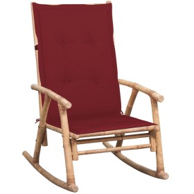 Silla mecedora con cojín bambú de , Sillas de jardín - Ref: Foro24-3063912, Precio: 131,18 €, Descuento: %
