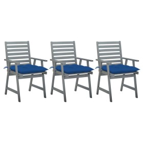 Sillas comedor de jardín 3 uds madera maciza