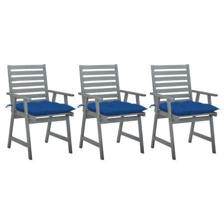 Sillas comedor de jardín 3 uds madera maciza acacia y cojines by , Garden chairs - Ref: Foro24-3064453, Price: 294,30 €, Disc...
