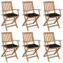 Sillas de jardín plegables 6 uds y cojines madera maciza acacia von , Gartenstühle - Ref: Foro24-3065483, Preis: 345,23 €, Ra...