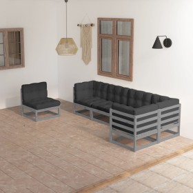 6-piece garden furniture set with solid pine wood cushions by vidaXL, Garden sets - Ref: Foro24-3076636, Price: 511,83 €, Dis...