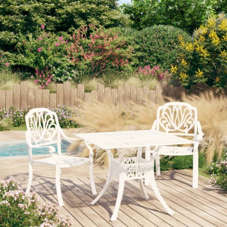 Mesa y sillas de bistró 3 piezas aluminio fundido blanco von , Gartensets - Ref: Foro24-3070579, Preis: 552,90 €, Rabatt: -5%%