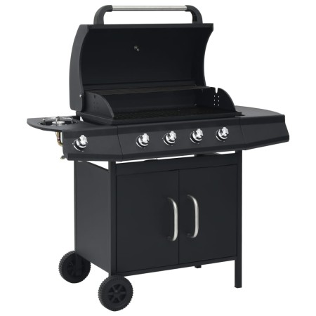 Barbacoa grill de gas 4+1 quemadores negro de , Barbacoas - Ref: Foro24-3072535, Precio: 411,42 €, Descuento: %