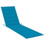 Tumbonas 2 unidades madera maciza de teca con cojín azul by , Loungers - Ref: Foro24-3073190, Price: 539,97 €, Discount: %