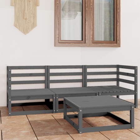 Juego de muebles de jardín 4 piezas gris madera maciza de pino von , Gartensets - Ref: Foro24-3075326, Preis: 187,13 €, Rabat...