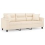 Sofá de 3 plazas con cojines tela de microfibra beige 180 cm von , Sofas - Ref: Foro24-3200982, Preis: 357,98 €, Rabatt: -5%%