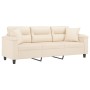 Sofá de 3 plazas con cojines tela de microfibra beige 180 cm von , Sofas - Ref: Foro24-3200982, Preis: 357,98 €, Rabatt: -5%%