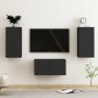 Set de muebles de salón TV 3 pzas madera de ingeniería negro by , TV Furniture - Ref: Foro24-3078762, Price: 84,77 €, Discoun...