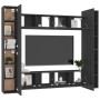 Set de muebles de salón TV 8 piezas madera ingeniería negro by , TV Furniture - Ref: Foro24-3078755, Price: 378,45 €, Discoun...