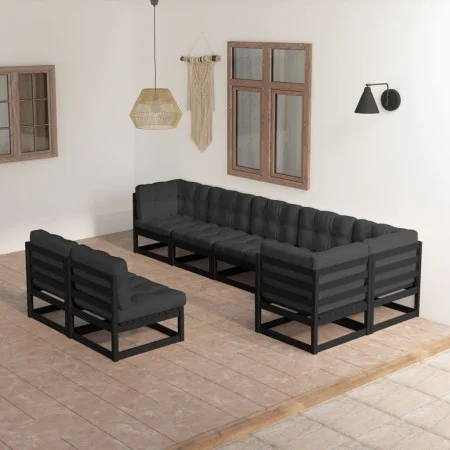 Muebles de jardín 8 pzas y cojines madera maciza pino de vidaXL, Conjuntos de jardín - Ref: Foro24-3076668, Precio: 925,54 €,...