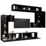 Set de muebles para TV 8 piezas madera contrachapada negro de , Muebles TV - Ref: Foro24-3078830, Precio: 427,03 €, Descuento: %