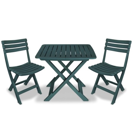 Mesa y sillas bistró de jardín plegables 3 pzas plástico verde von , Gartensets - Ref: Foro24-43582, Preis: 106,24 €, Rabatt: %