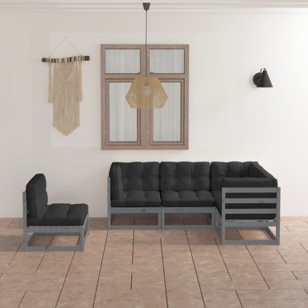 Gartenmöbelset 5-tlg. und Kissen aus massivem Kiefernholz von vidaXL, Gartensets - Ref: Foro24-3076626, Preis: 464,26 €, Raba...