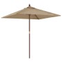 Sombrilla de jardín poste de madera gris taupé 198x198x231 cm by , Umbrellas - Ref: Foro24-363186, Price: 49,45 €, Discount: %