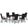 Juego de comedor para jardín 7 piezas negro de , Conjuntos de jardín - Ref: Foro24-3099123, Precio: 575,62 €, Descuento: %