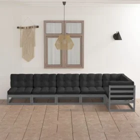 6-teiliges Gartenmöbel-Set mit Kissen aus massivem Kiefernholz von vidaXL, Gartensets - Ref: Foro24-3076616, Preis: 527,78 €,...