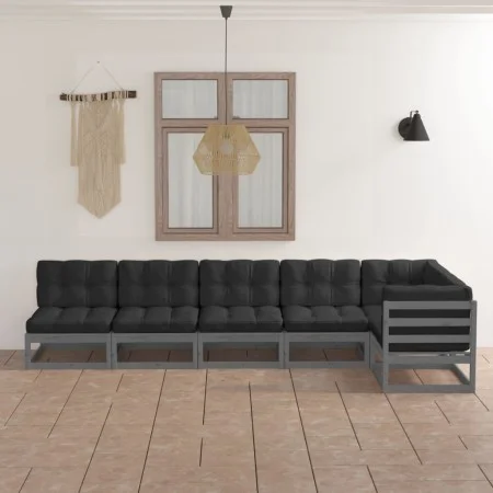 6-piece garden furniture set with solid pine wood cushions by vidaXL, Garden sets - Ref: Foro24-3076616, Price: 511,83 €, Dis...