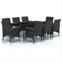 Juego de comedor de jardín 9 piezas con cojines negro von , Gartensets - Ref: Foro24-3099334, Preis: 698,80 €, Rabatt: -5%%