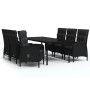 Juego de comedor de jardín 7 piezas con cojines negro by , Garden sets - Ref: Foro24-3099357, Price: 926,19 €, Discount: %