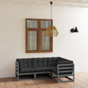 4-piece garden furniture set with solid pine wood cushions by vidaXL, Garden sets - Ref: Foro24-3076596, Price: 333,49 €, Dis...