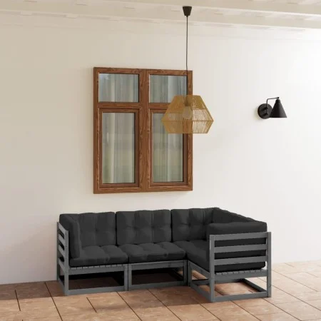 4-piece garden furniture set with solid pine wood cushions by vidaXL, Garden sets - Ref: Foro24-3076596, Price: 333,80 €, Dis...
