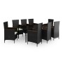 Juego de comedor de jardín 9 piezas con cojines negro de , Conjuntos de jardín - Ref: Foro24-3099430, Precio: 1,00 €, Descuen...