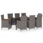 Juego de comedor de jardín 9 pzas con cojines gris von , Gartensets - Ref: Foro24-3099464, Preis: 1,00 €, Rabatt: -5%%
