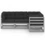 4-piece garden furniture set with solid pine wood cushions by vidaXL, Garden sets - Ref: Foro24-3076596, Price: 333,80 €, Dis...