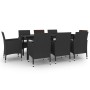 Set comedor de jardín 9 pzas y cojines ratán sintético y vidrio by , Garden sets - Ref: Foro24-3099684, Price: 714,14 €, Disc...