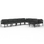 Set muebles de jardín 9 pzas y cojines aluminio gris antracita by , Garden sets - Ref: Foro24-3107823, Price: 1,00 €, Discoun...
