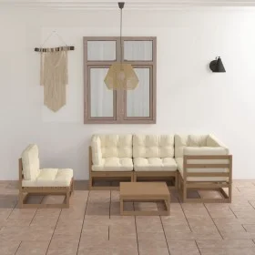 Garden furniture 6 pieces with cushions made of solid pine wood by vidaXL, Garden sets - Ref: Foro24-3076632, Price: 542,53 €...