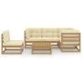 Muebles de jardín 6 piezas con cojines de madera de pino maciza de vidaXL, Conjuntos de jardín - Ref: Foro24-3076632, Precio:...
