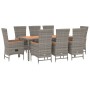 Set comedor jardín 9 pzas y cojines ratán sintético gris von , Gartensets - Ref: Foro24-3157553, Preis: 1,00 €, Rabatt: %