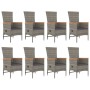 Set comedor jardín 9 pzas y cojines ratán sintético gris von , Gartensets - Ref: Foro24-3157553, Preis: 1,00 €, Rabatt: %