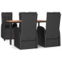 Juego comedor jardín 5 pzas madera acacia ratán sintético negro de , Conjuntos de jardín - Ref: Foro24-3157608, Precio: 810,4...