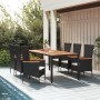 Set de comedor de jardín 7 pzas y cojines ratán sintético negro von , Gartensets - Ref: Foro24-3157532, Preis: 596,54 €, Raba...