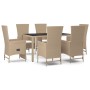 Set comedor de jardín 7 pzas con cojines ratán sintético beige by , Garden sets - Ref: Foro24-3157572, Price: 783,79 €, Disco...