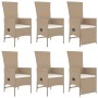 Set comedor de jardín 7 pzas con cojines ratán sintético beige by , Garden sets - Ref: Foro24-3157572, Price: 783,79 €, Disco...