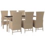 Set comedor de jardín 7 pzas con cojines ratán sintético beige by , Garden sets - Ref: Foro24-3157570, Price: 877,75 €, Disco...
