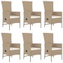 Set comedor de jardín 7 pzas con cojines ratán sintético beige by , Garden sets - Ref: Foro24-3157570, Price: 877,75 €, Disco...