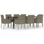 Set comedor jardín 9 pzas y cojines ratán sintético negro gris by , Garden sets - Ref: Foro24-3185165, Price: 647,19 €, Disco...