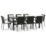 Set de comedor de jardín 9 pzas y cojines ratán sintético negro by , Garden sets - Ref: Foro24-3185112, Price: 790,47 €, Disc...