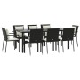 Set de comedor de jardín 9 pzas y cojines ratán sintético negro by , Garden sets - Ref: Foro24-3185112, Price: 790,47 €, Disc...