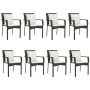 Set de comedor de jardín 9 pzas y cojines ratán sintético negro by , Garden sets - Ref: Foro24-3185112, Price: 790,47 €, Disc...
