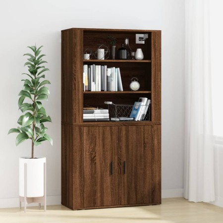 Aparador alto madera contrachapada marrón roble de , Aparadores - Ref: Foro24-3185366, Precio: 151,21 €