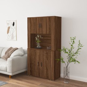 Aparador alto madera contrachapada marrón roble de , Aparadores - Ref: Foro24-3185358, Precio: 148,68 €, Descuento: %