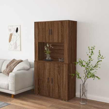 Aparador alto madera contrachapada marrón roble de , Aparadores - Ref: Foro24-3185358, Precio: 148,68 €, Descuento: %