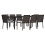 Juego comedor jardín 9 piezas y cojines ratán sintético y acero von , Gartensets - Ref: Foro24-3186966, Preis: 580,16 €, Raba...