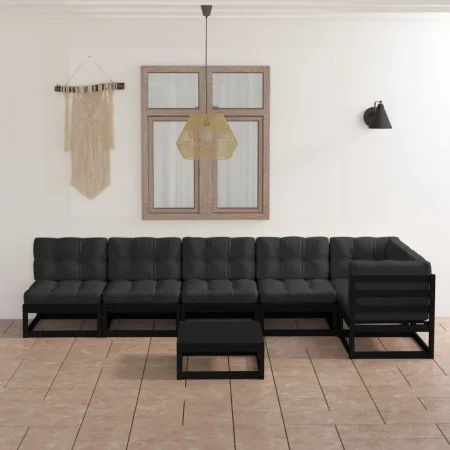 7-piece garden furniture set with solid pine wood cushions by vidaXL, Garden sets - Ref: Foro24-3076623, Price: 754,35 €, Dis...